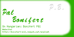 pal bonifert business card